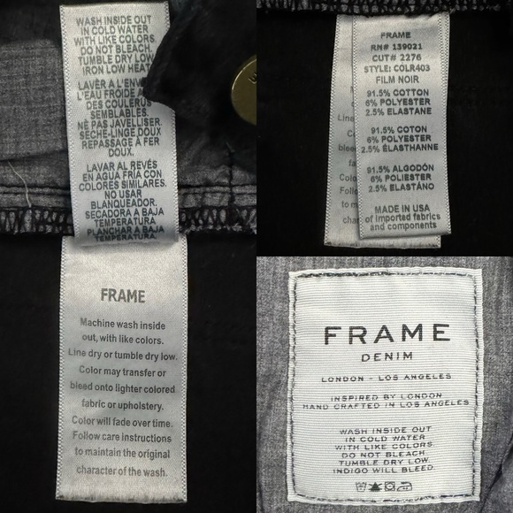 Frame Denim Black Film Noir Le Skinny De Jeanne Distressed Skinny Leg Jeans 26 - Picture 4 of 16